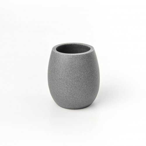 Vaso simil piedra cónico de resina gris
