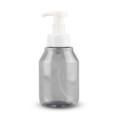 Dispenser para jabón líquido fumé con dosificador de espuma blanco 350ml 7,8x18,4cm de acrílico