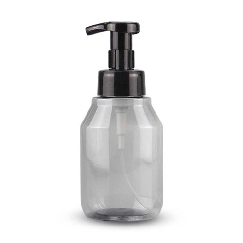 Dispenser para jabón líquido fumé con dosificador de espuma negro 350ml 7,8x18,4cm de acrílico