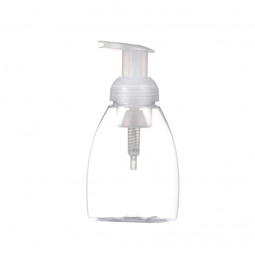 Dispenser para jabón líquido transparente con dosificador de espuma blanco 250ml de polipropileno