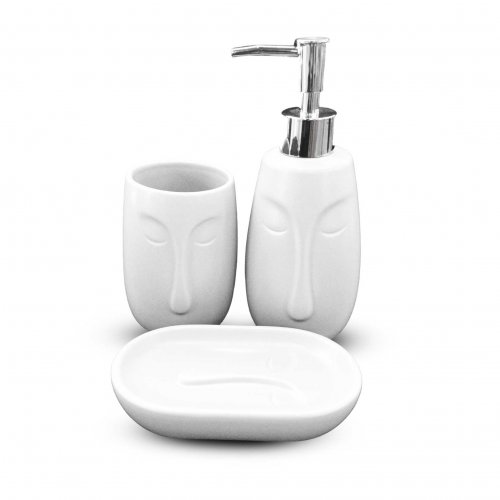 Set de baño de 3 piezas CARAS blanco - Cerámica -