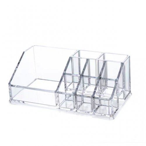 Organizador para maquillaje redondo con 9 divisiones 17x9x6,6cm de acrílico