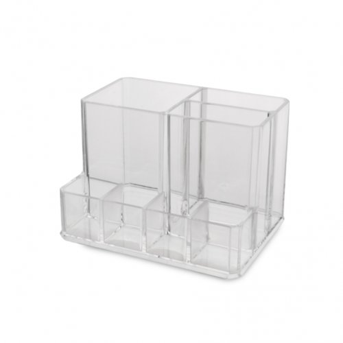 Organizador para maquillaje rectangular con 7 divisiones 13x10x9cm de acrílico