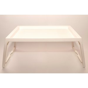 Mesa de Cama blanca Plástica con patas