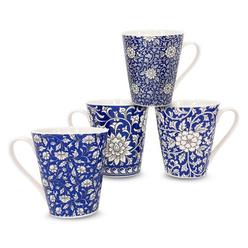 Set x12 jarros mug c?ncavo decor azul surtidos