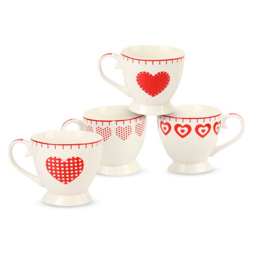 Set x12 tazas corazones 460ml