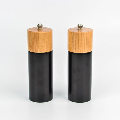  Set x2 molinillos bamboo y negro 5x14,5 cm