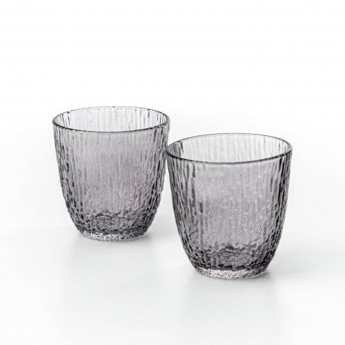 Set x6 vasos con relieve gris 300 ml