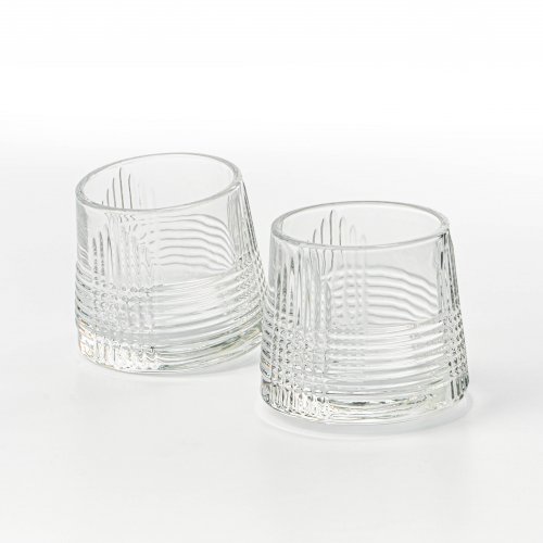Set x6 Vaso de vidrio para whisky con ondas