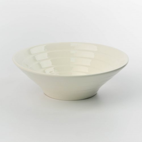 Bowl cerámica cónico con rayas y pie 20x6cm