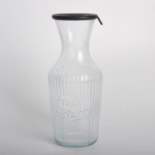 Botella de vidrio decantador con tapa de silicona negra - Ver medidas disponibles