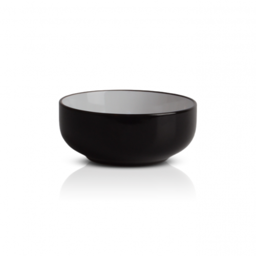 Set x6 bowls negro-blanco brillante 15x6,5cm