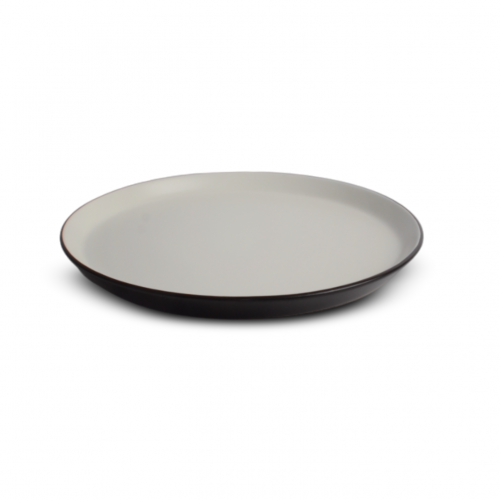 Set x6 platos playos blanco-negro satinado 27cm