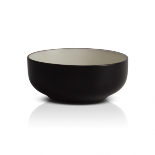 Set x6 bowls blanco-negro satinado 15x6cm