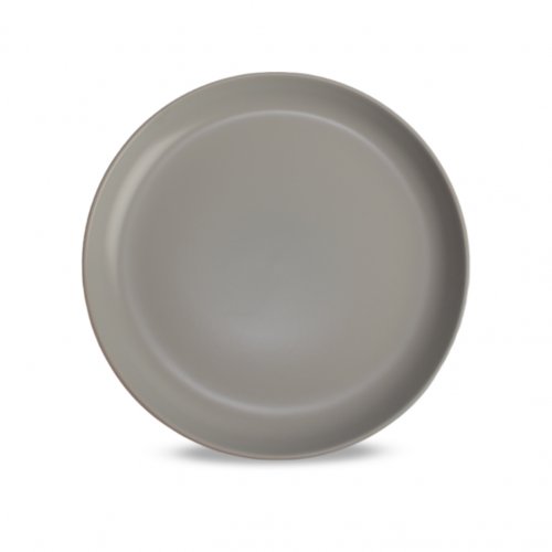 Set x6 platos playos gris claro satinado 27x3,2cm