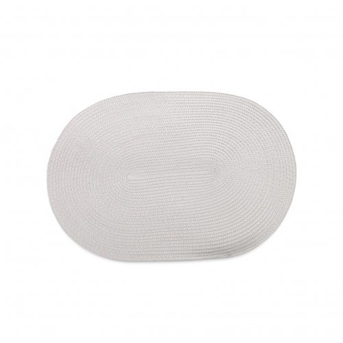 Set x6 individuales de polipropileno tramado oval de 30x45cm blanco