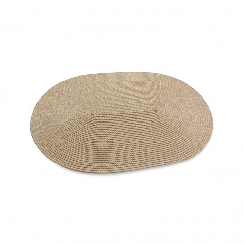 Set x6 individuales de polipropileno tramado oval de 30x45cm beige