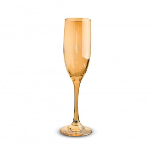 Set x6 copas de champagne Siena doradas 5,1x22cm 250ml de vidrio