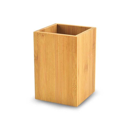 Porta utensilios cuadrado liso 14x9cm - Bamboo -