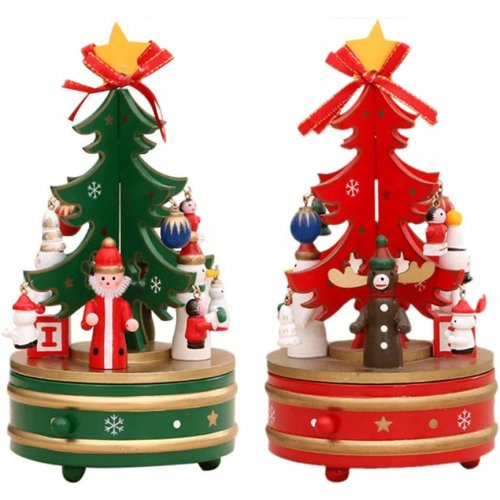 Caja musical árbol modelos surtidos reno/Papá Noel