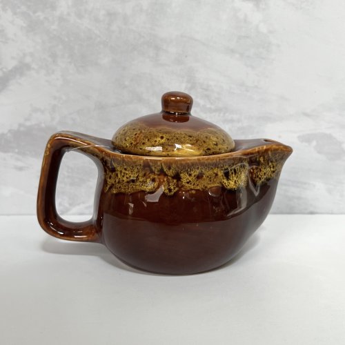 Tetera cerámica marrón con dorado - VER MEDIDAS DISPONIBLES