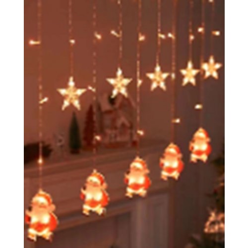 Guía luces cálidas Papá Noel con bolsa con enchufe
