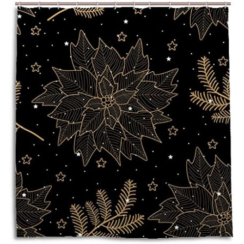 Set x6 paquetes de servilletas negras con flores doradas 33x33cm