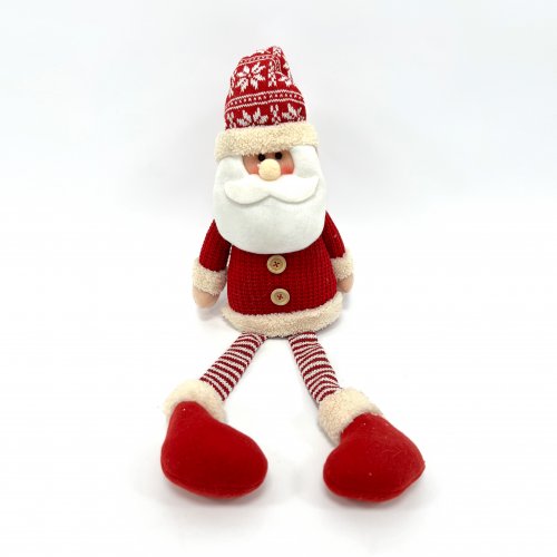 Papá Noel medias rayadas rojo/blanco piernas colgantes 20x50cm