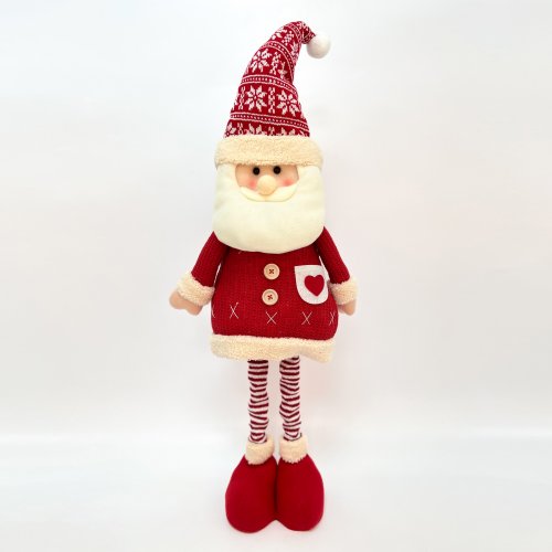 Papá Noel medias rayadas extensible rojo/blanco 28x46-72cm