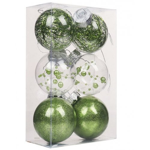 Set bolas transparentes/verde diseños surtidos - Ver medidas disponibles