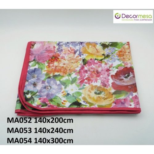 Manteles florales de PVC con anemonas - Ver tamaños disponibles