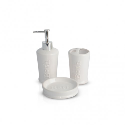 Set de baño x3 piezas - Cerámica blanca -