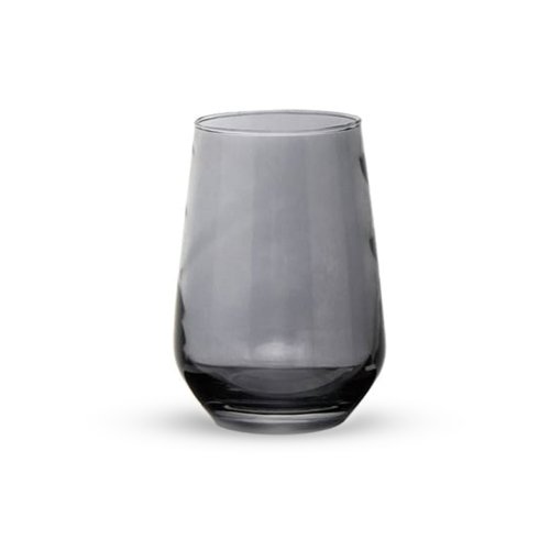 Set x6 vasos de vidrio cónicos de 400ml 6,5x12cm gris