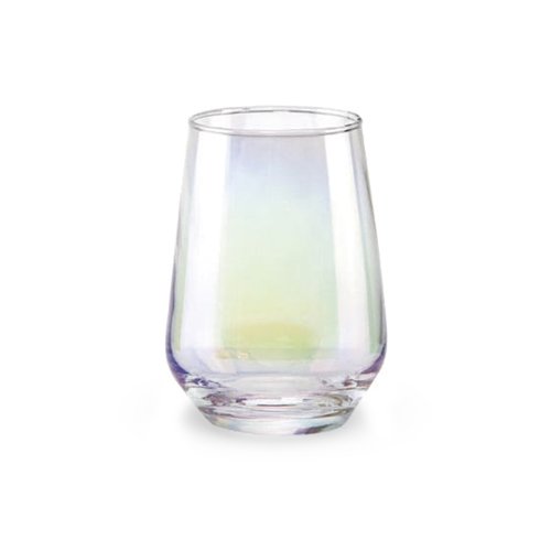 Set x6 vasos de vidrio cónicos de 400ml 6,5x12cm perlado