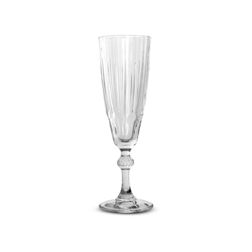 Set x6 copas de champagne de vidrio labrada rayada 170ml 6.2x20.5cm