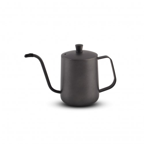 Jarra barista negra con pico largo 600ml 8x13,5cm de acero