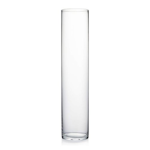 Violetero cilíndrico de vidrio transparente 6x30cm