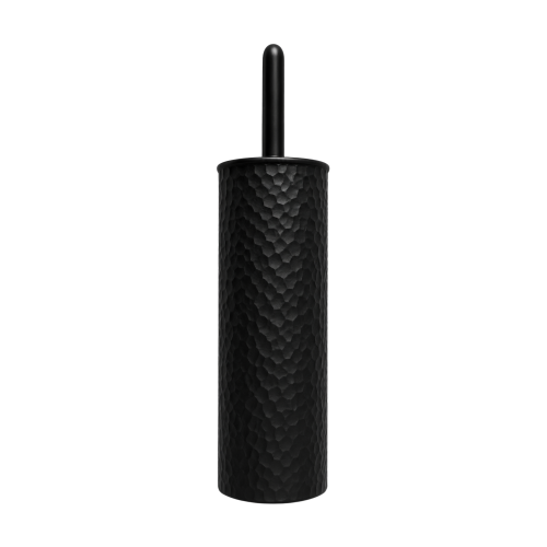 Cepillo de baño de plástico negro con borde plateado 9,5x9,5x37,5cm