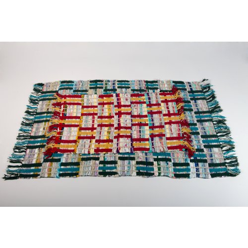 Alfombra algodon cuadrados multicolores 50 x 80 cm