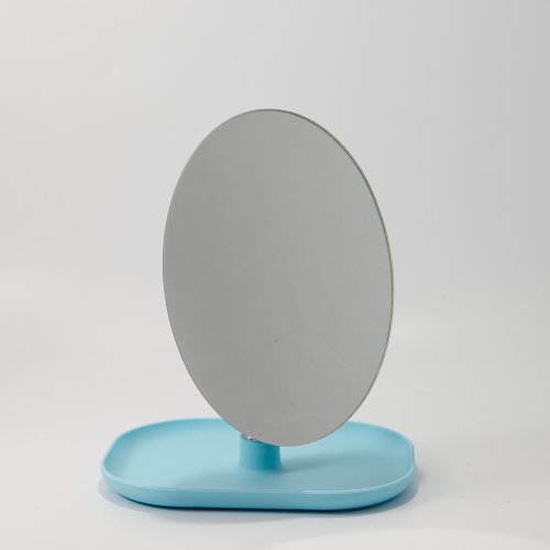 Espejo oval con base - Celeste