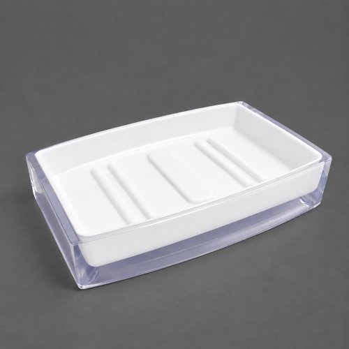 Jabonera acrilico rectangular - Blanca