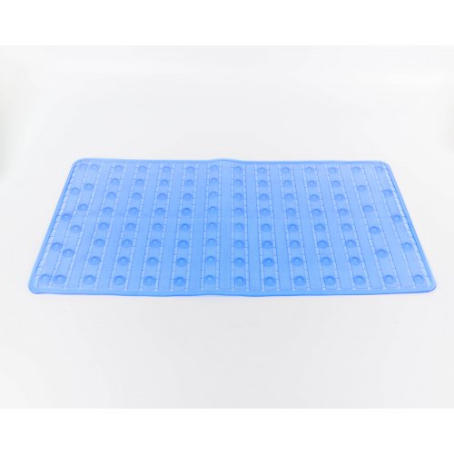 Alfombra bañera con tablas rectangular azul