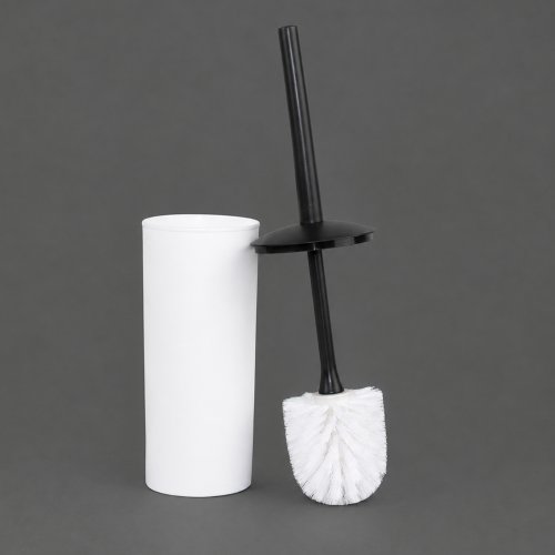 Cepillo de baño blanco con tapa negra - Plástico - 34 x 8,5 x 9 CM