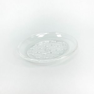 Jabonera ovalada de acrílico transparente