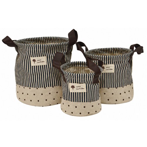 Set x3 bolsas organizadoras con rayas negras y lunares en 3 medidas