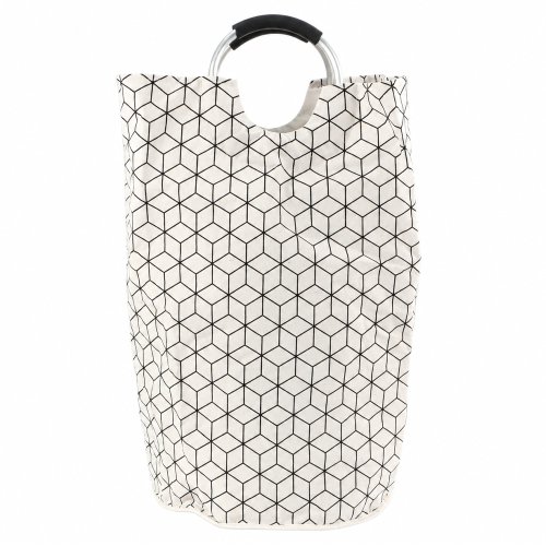 Bolsa de ropa blanco con mosaicos negros