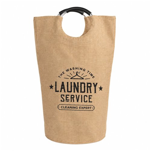 Bolsa para ropa arpillera - LAUNDRY SERVICE - 31x59cm