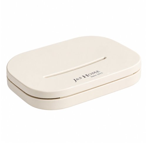 Jabonera rectangular blanca de 12x8,3cm de plástico