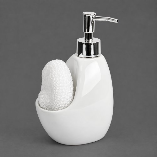 Dispenser para detergente cerámica blanco