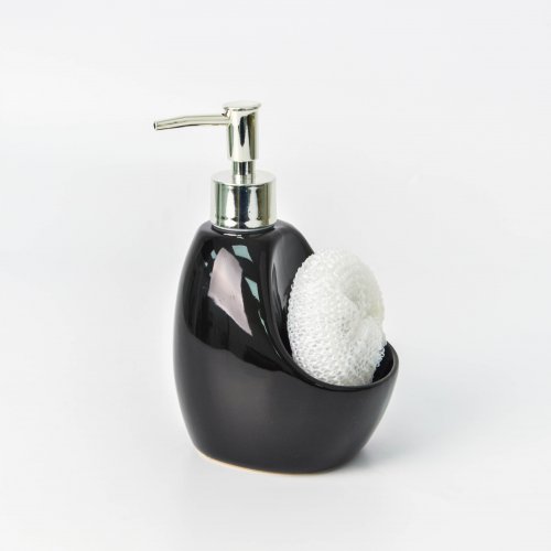 Dispenser de jabón líquido con esponja negro